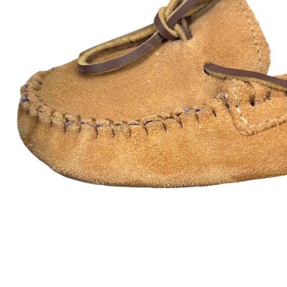 Minnetonka Suede Leather Moccasins Slip On Loafers Flats Shoes Fabric Lined 11 - Picture 5 of 16